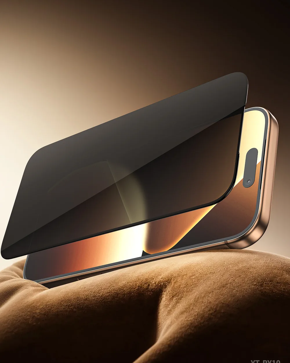 Telefon ekranına yerleşen Vitech Privacy Glass